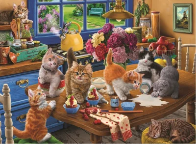 Puzzle Koťátka v kuchyni 1000 dílků