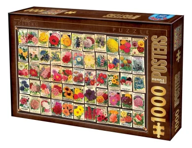 Puzzle Květinové plakáty 1000 dílků