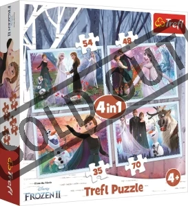 Puzzle Ledové království 2, 4v1 (35,48,54,70 dílků)