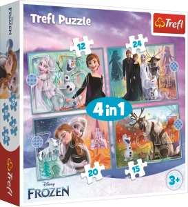 Puzzle Ledové království: Úžasný svět 4v1 (12,15,20,24 dílků)