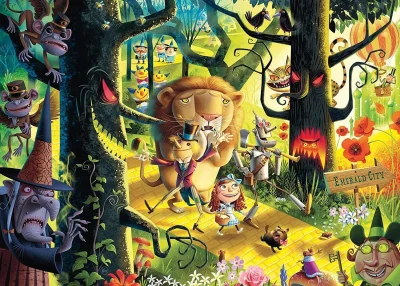 Puzzle Lvi, tygři a medvědi, ó jé! (Čaroděj ze země Oz) 1000 dílků
