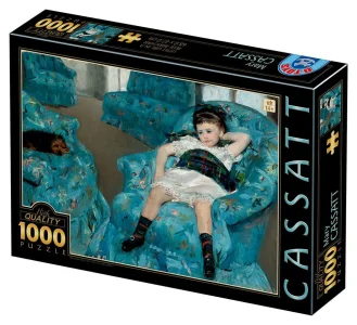 Puzzle Malá dívka v modrém křesle 1000 dílků