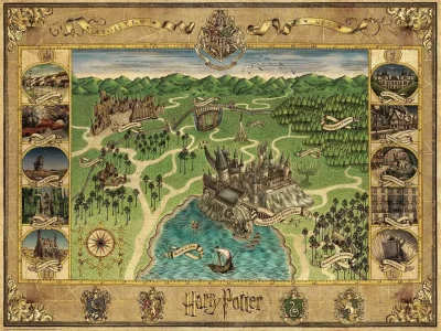 Puzzle Harry Potter: Mapa Bradavic 1500 dílků