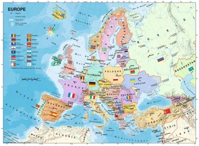 Puzzle Mapa Evropy XXL (francouzsky) 200 dílků