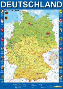 Puzzle Mapa Německa 1000 dílků