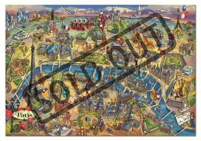 Puzzle Mapa Paříže 500 dílků