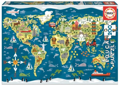 Puzzle Mapa světa 200 dílků