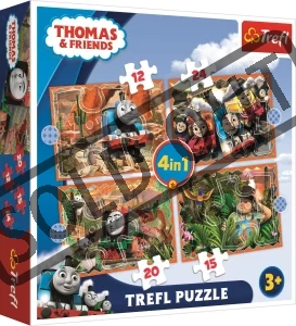 Puzzle Mašinka Tomáš: Cestování 4v1 (12,15,20,24 dílků)