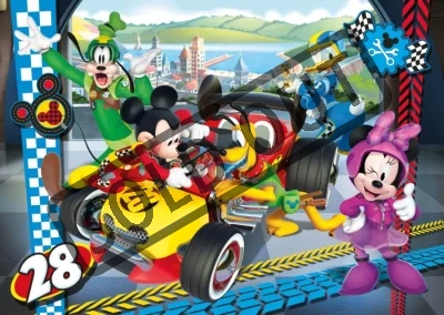 Puzzle Mickey a závodníci 104 dílků