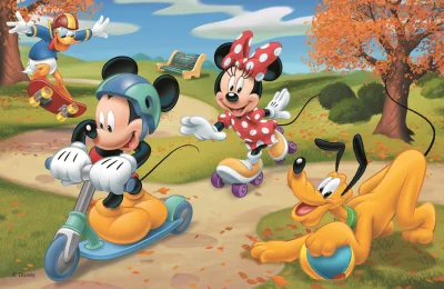 Puzzle Mickey Mouse: Bruslení v parku 54 dílků