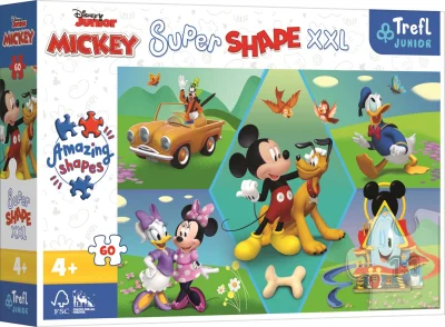 Puzzle Super Shape XXL Mickey Mouse: Zábava 60 dílků