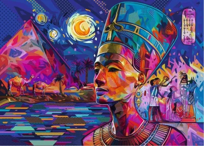 Puzzle Nefertiti na Nilu 1000 dílků