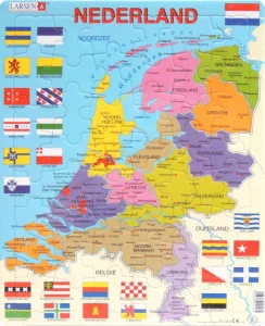 Puzzle Nizozemsko - politická mapa 48 dílků