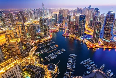 Puzzle Noční Dubaj 1000 dílků