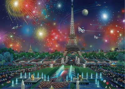 Puzzle Ohňostroj nad Eiffelovou věží 1000 dílků