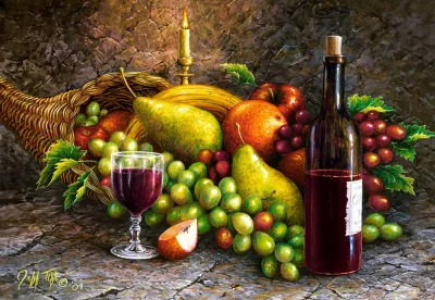 Puzzle Ovoce a víno 1000 dílků