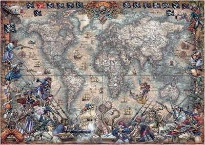 Puzzle Pirátská mapa 2000 dílků