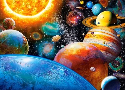 Puzzle Planety a jejich měsíce 180 dílků