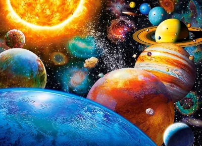 Puzzle Planety a jejich měsíce 300 dílků