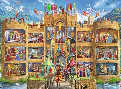 Puzzle Pohled do rytířského hradu XXL 150 dílků
