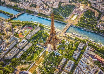 Puzzle Pohled na pařížskou Eiffelovu věž 1000 dílků