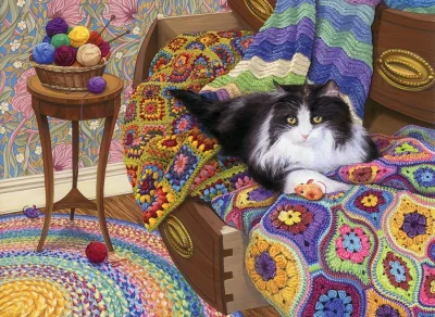 Puzzle Pohodlná kočka 1000 dílků