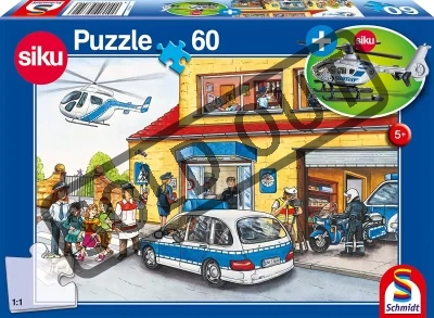 Puzzle Policie 60 dílků + model SIKU
