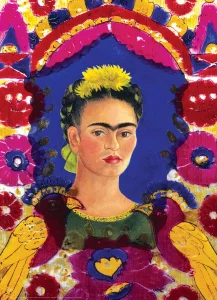 Puzzle Portrét Frídy Kahlo v rámu 1000 dílků