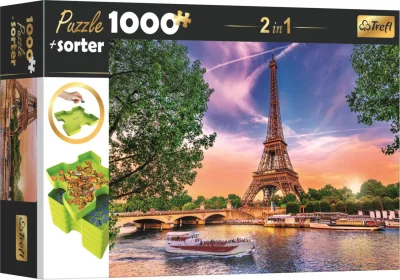 Puzzle s třídičem 2v1 Eiffelova věž, Paříž 1000 dílků