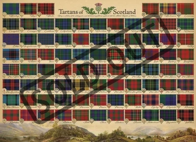 Puzzle Skotské tartany 1000 dílků