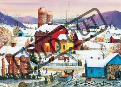 Puzzle Sousedství v zimě 1000 dílků