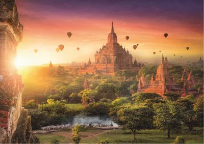 Puzzle Starobylý chrám v Barmě 1000 dílků