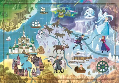 Puzzle Story Maps: Ledové království 1000 dílků