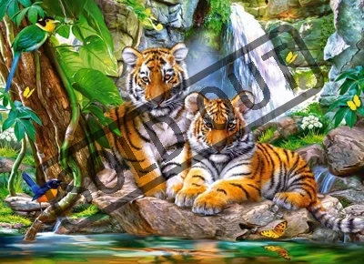 Puzzle Tygři u vodopádů 300 dílků