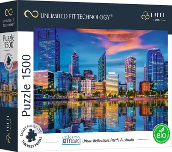 Puzzle UFT Cityscape: Odraz města Perth, Austrálie 1500 dílků