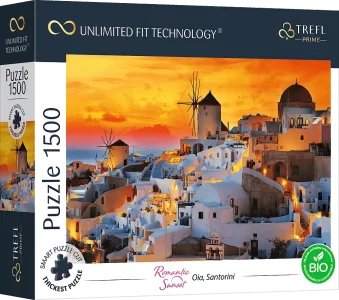 Puzzle UFT Romantic Sunset: Oia, Santorini 1500 dílků