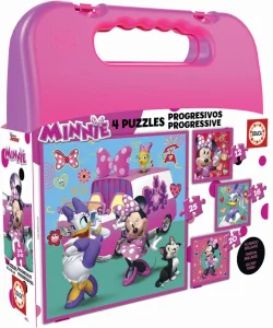 Puzzle v kufříku Minnie a Daisy 4v1 (12,16,20,25 dílků)