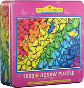Puzzle v plechové krabičce Motýlí duha 1000 dílků
