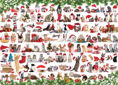 Puzzle Vánoční kočky 1000 dílků