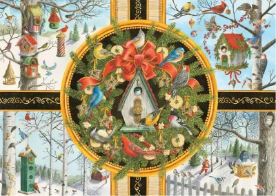 Puzzle Vánoční zpěvné ptactvo XXL 500 dílků