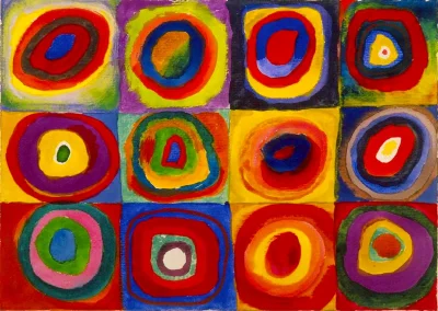 Puzzle Vassily Kandinsky: Studie barev - Čtverce s kruhy 1000 dílků