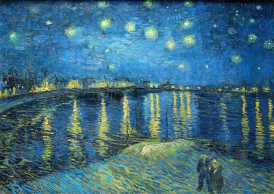 Puzzle Vincent Van Gogh: Hvězdná noc nad Rhonou 1000 dílků