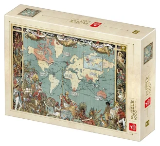 Puzzle Vintage mapa světa 1000 dílků