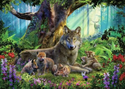 Puzzle Vlci v lese 1000 dílků