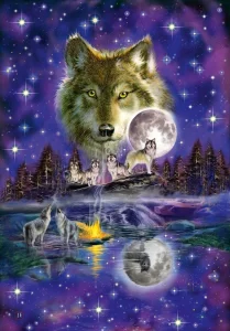 Puzzle Vlk v měsíčním svitu 1000 dílků