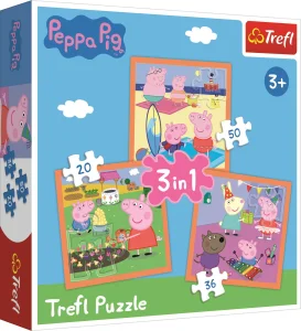 Puzzle Prasátko Peppa: Úžasné nápady 3v1 (20,36,50 dílků)