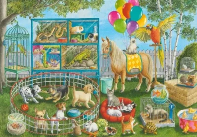 Puzzle Zábava s domácími zvířátky 35 dílků