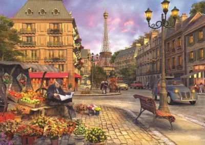 Puzzle Život v ulicích Paříže 1500 dílků