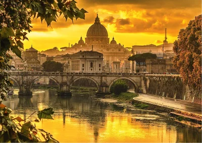 Puzzle Zlaté světlo nad Římem 1000 dílků
