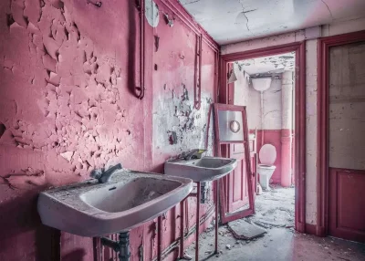 Puzzle Ztracená místa: Růžová koupelna 1000 dílků